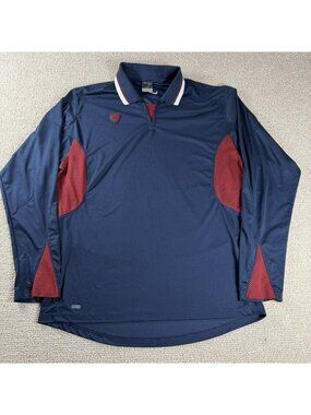 Nike Dri Fit Breathable Long Sleeve Soccer Shirt Blue Red Men's Size Large